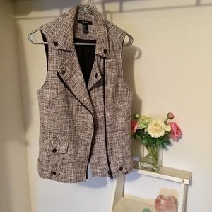 Forever 21 Tweed Moto Vest- Small (EUC)